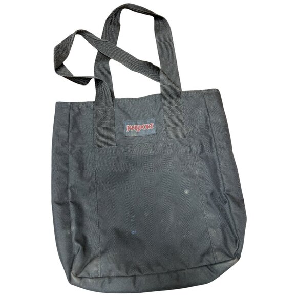 Jansport Black Canvas Tote Bag With Polka Dot Interior - Picture 1 of 4